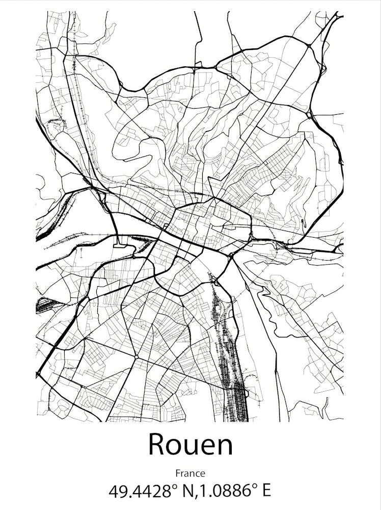 Rouen,France Minimalist Map