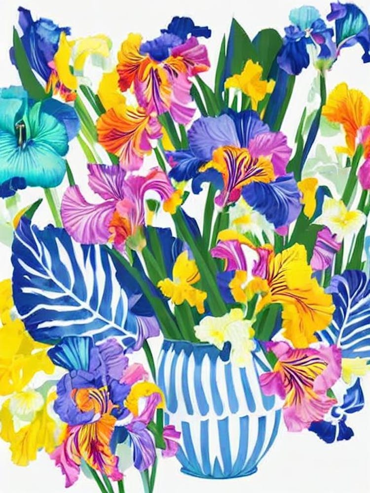 Iris Modern Colourful Flower