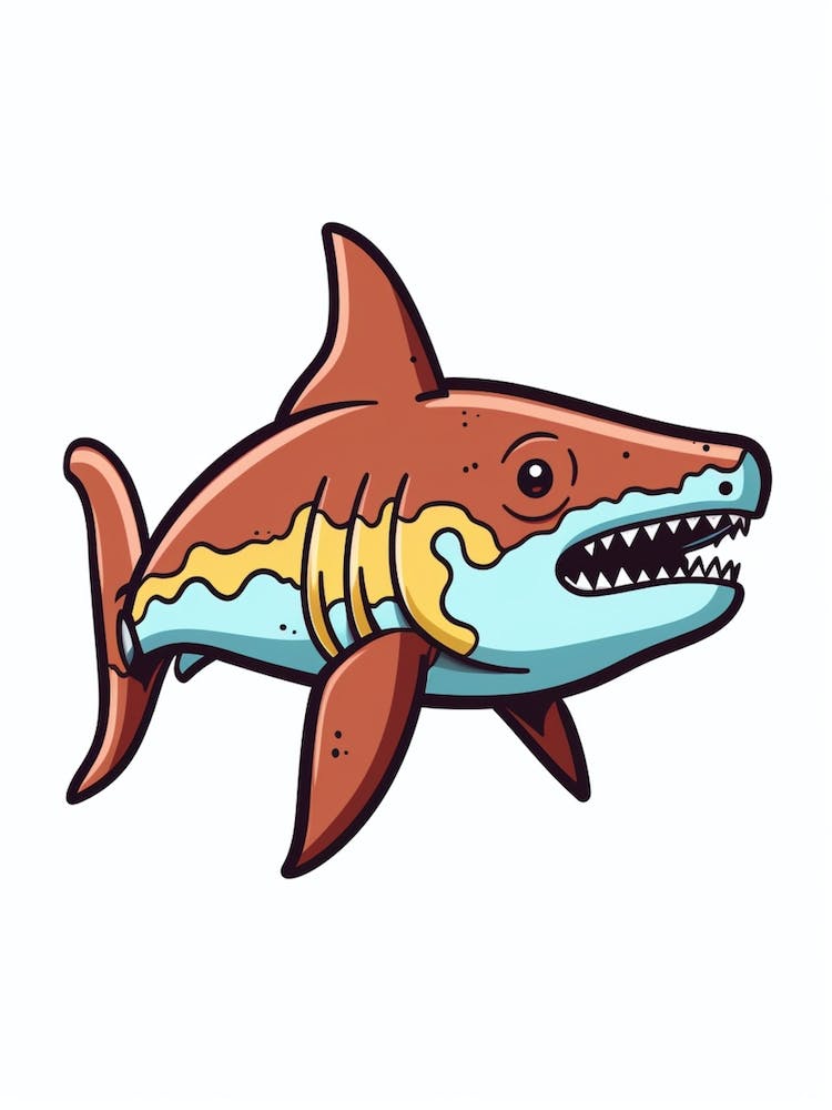 A Nurse Shark In A Vintage Cartoon Style 3