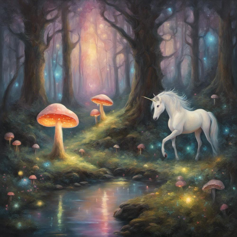 Unicorn In The Forest