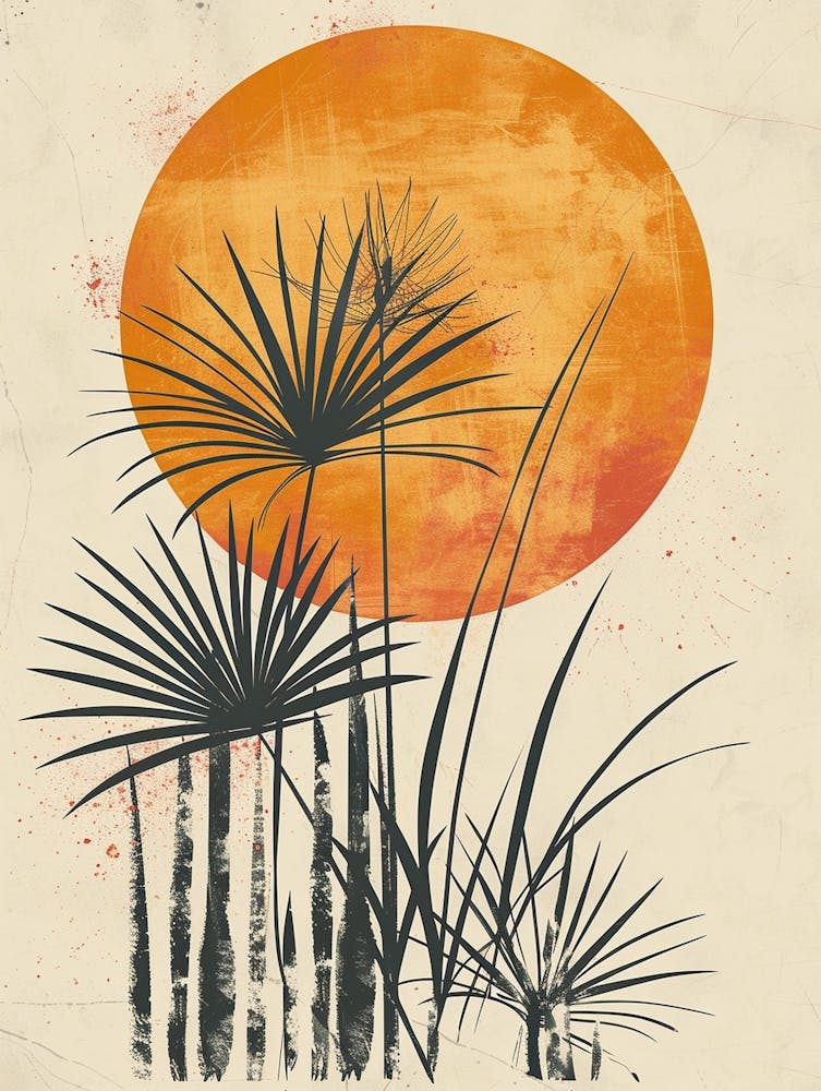 Palm Trees At Sunset