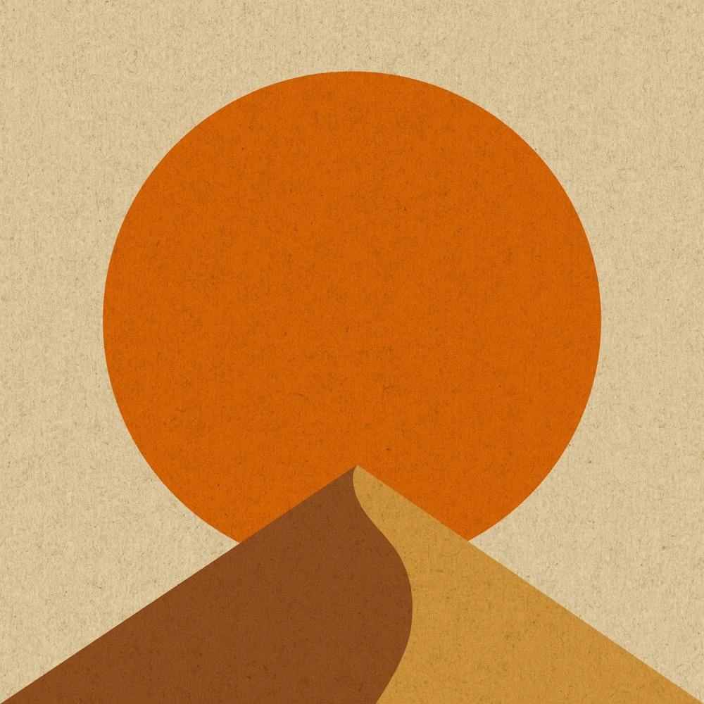 Wüstendünen-Sonnenuntergang Minimalistisch