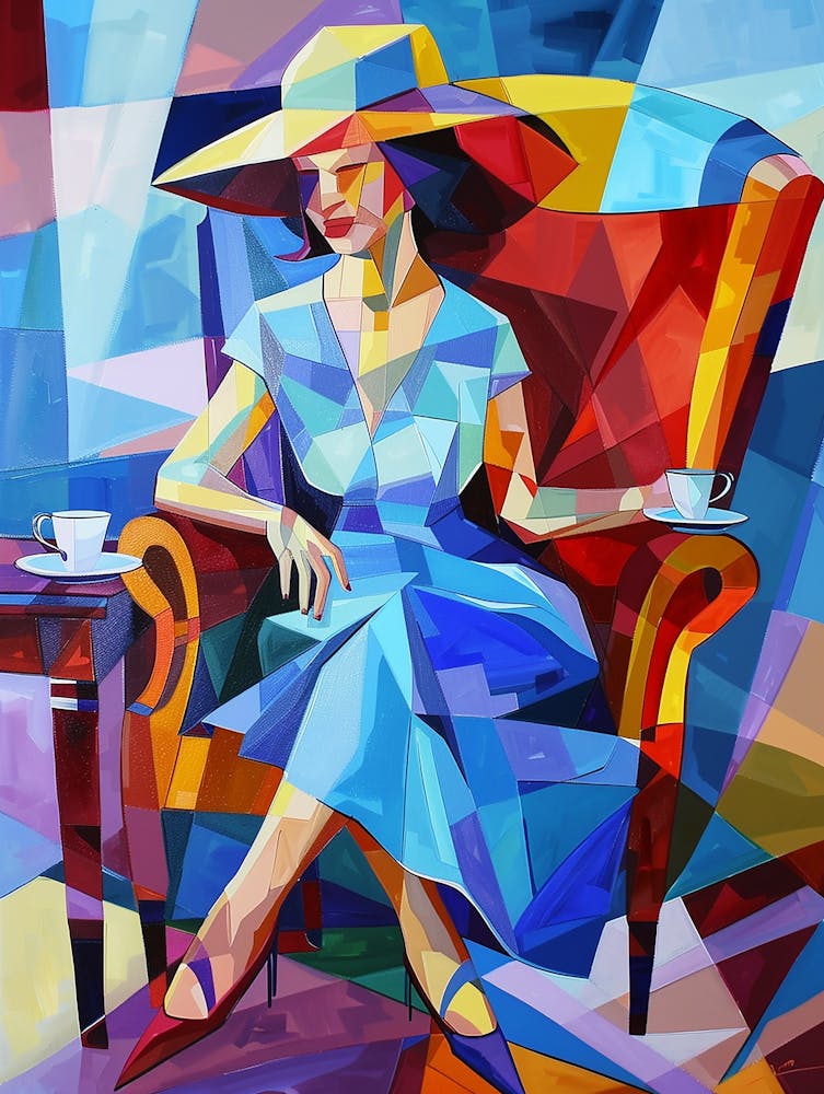 Tjnada 36990 A Beautiful Woman Sitting In An Armchair With Her