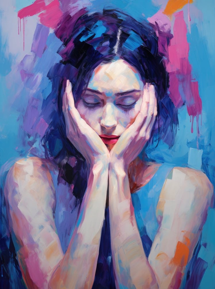 Woman With Her Hands On Her Face