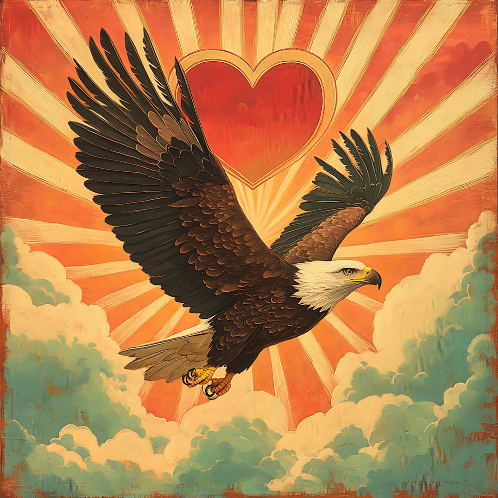Eagle with Heart-shaped Cloud 4