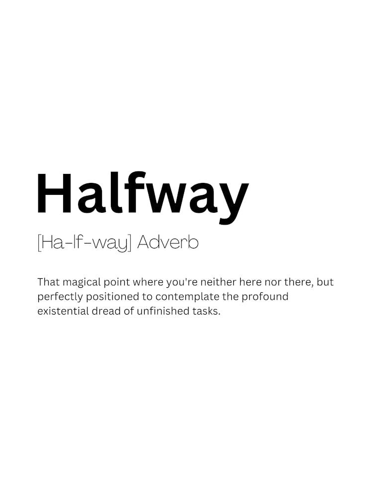 Halfway Definition Meaning