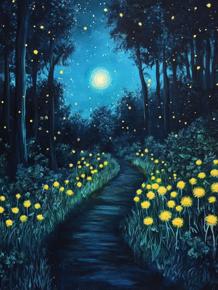 Dandelions At Night 5