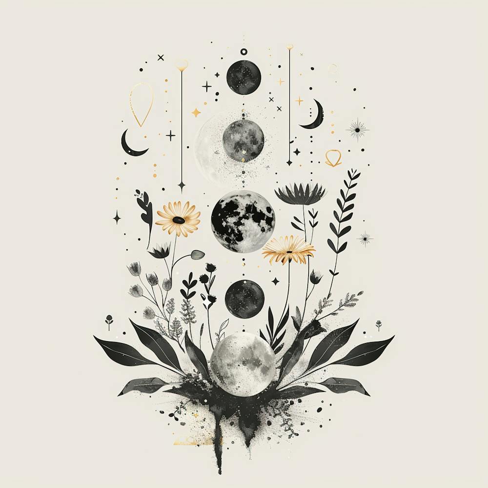 Minimalist Boho Celestial Moon 8