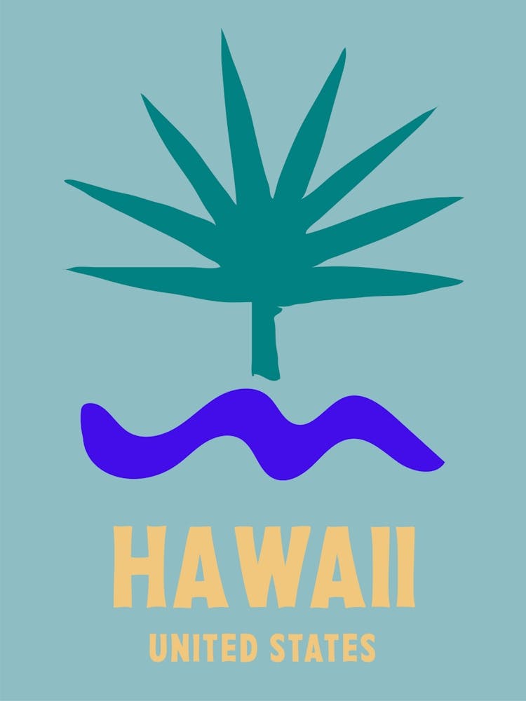 Hawaii, United States, Graphic Style Poster 2