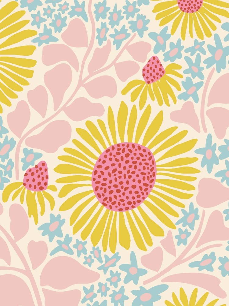 Abstract Daisy Pattern Floral