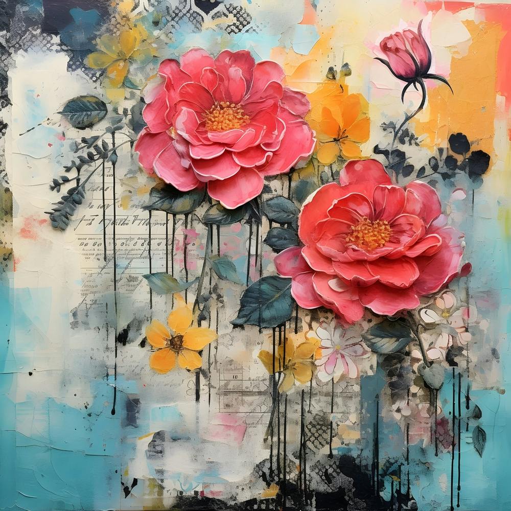 Vintage Bright Flowers 7