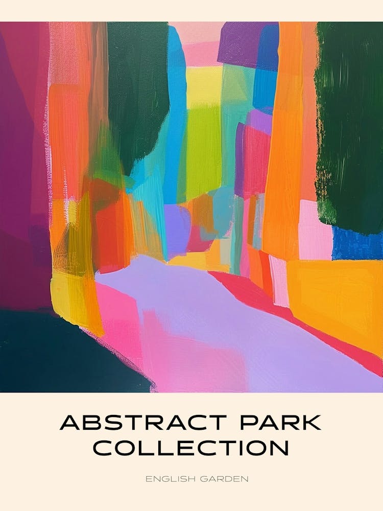 Abstract Park Collection Poster English Garden Munich Germany 2