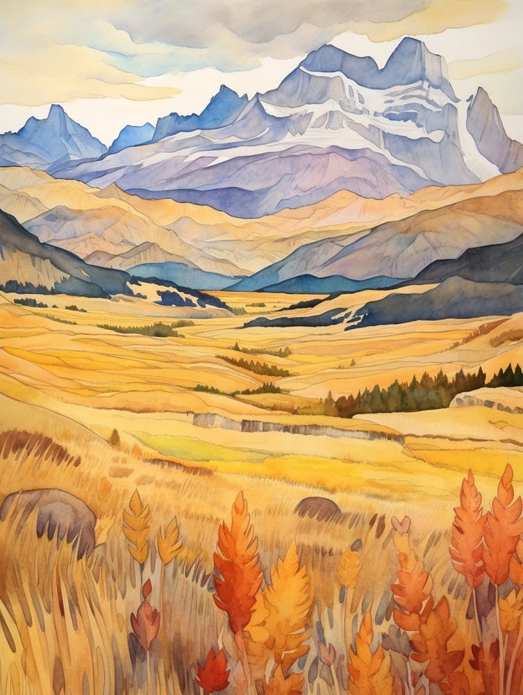 Autumn National Park Painting Torres Del Paine National Park Chile 5