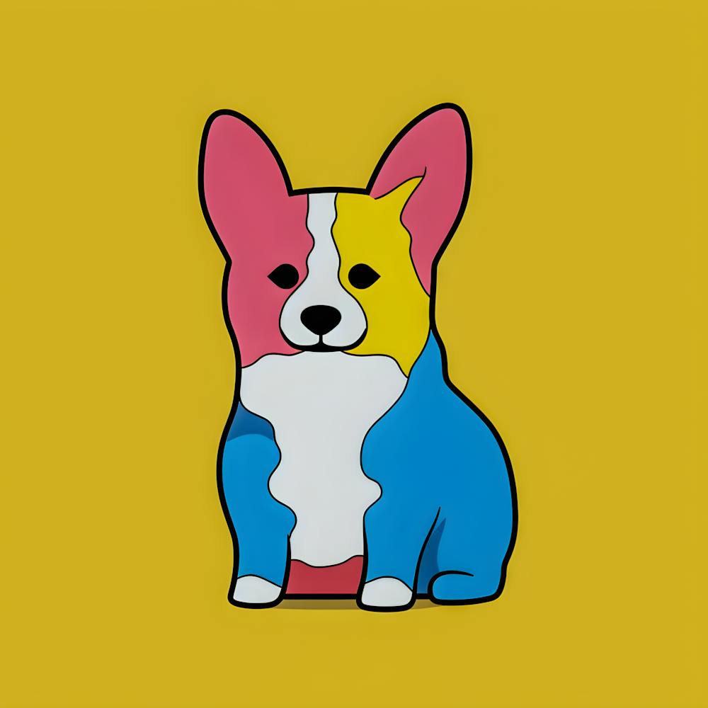 Colorful Corgi Pop Art - Vibrant Dog Wall Decor for Modern Homes