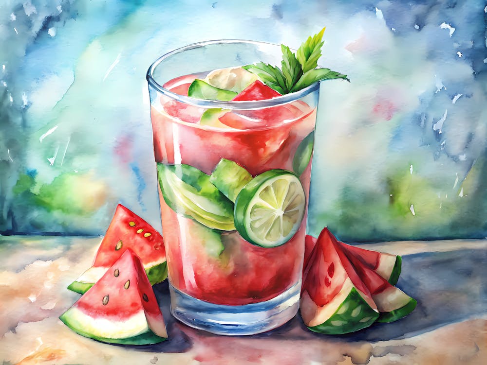 Watermelon Cucumber Cooler Summer Drink