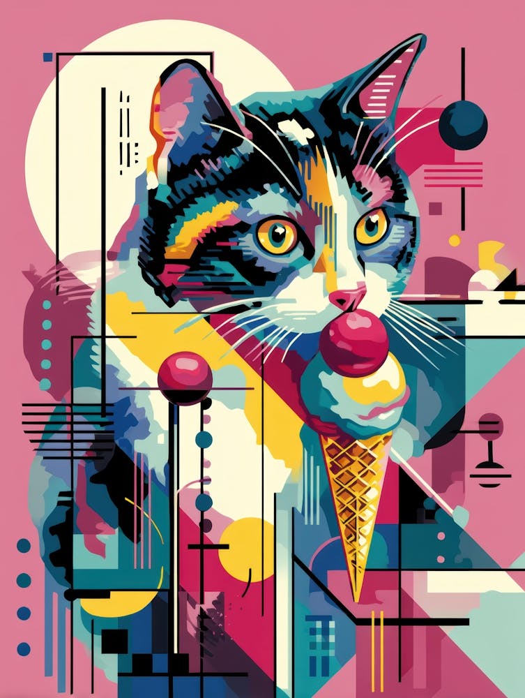 Cat With Ice Cream Cone
