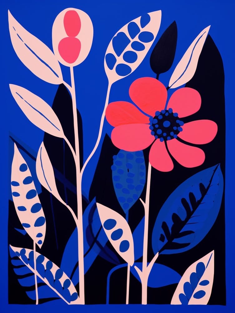 Blue Flower Illustration Heliconia 1