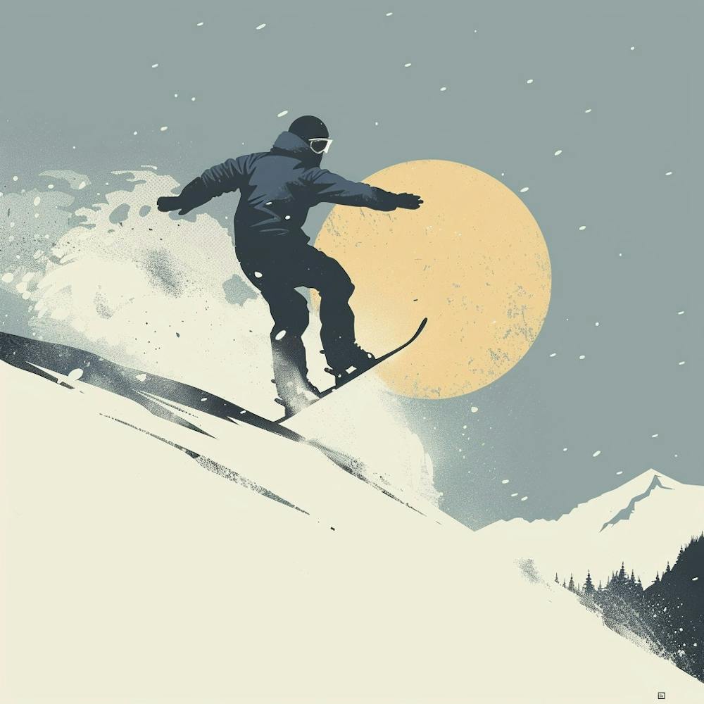 Snowboarder In The Snow 1