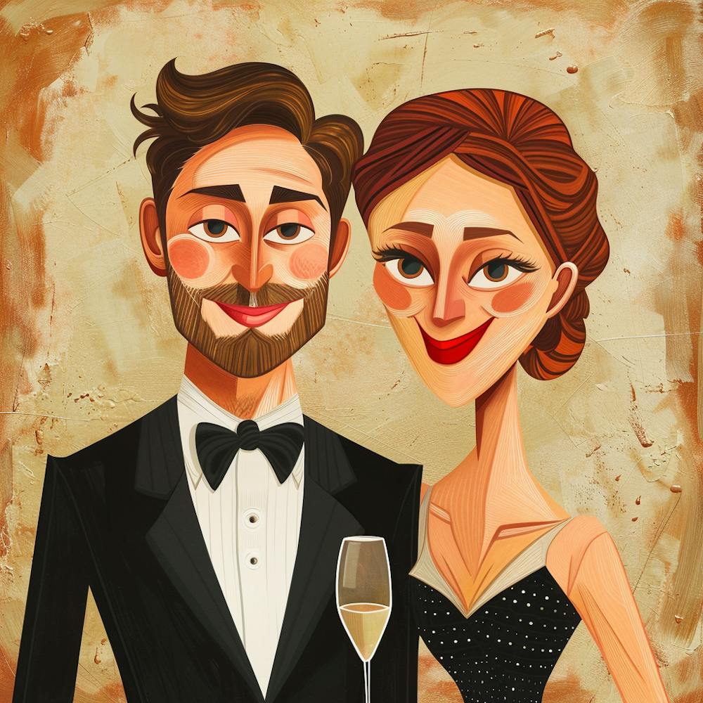 Couple Tenant une Coupe de Champagne
