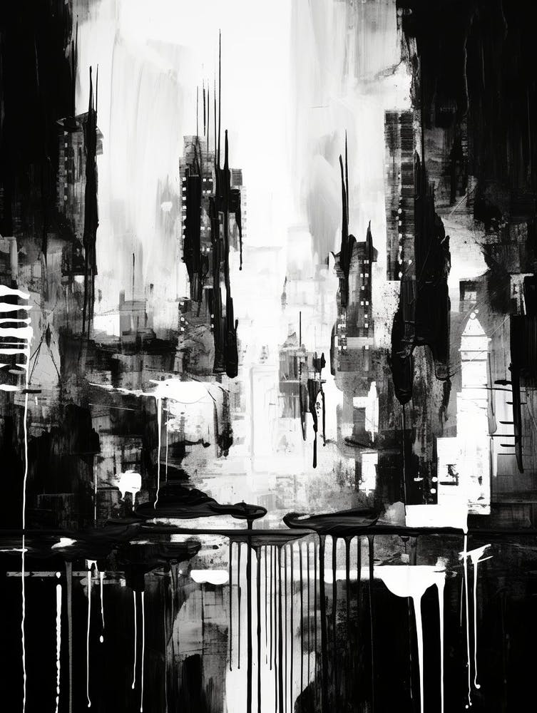 Cityscape Abstract Black And White 4