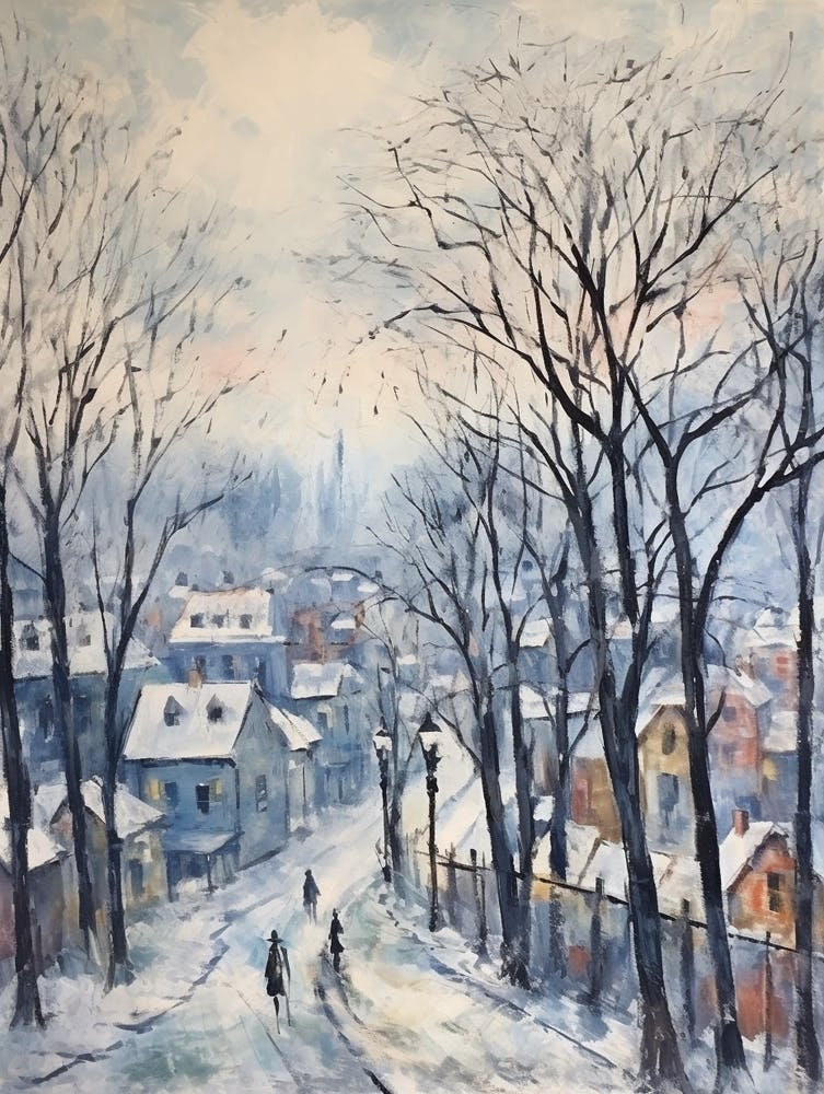 Winter City Park Painting Kalemegdan Park Belgrade Serbia 2