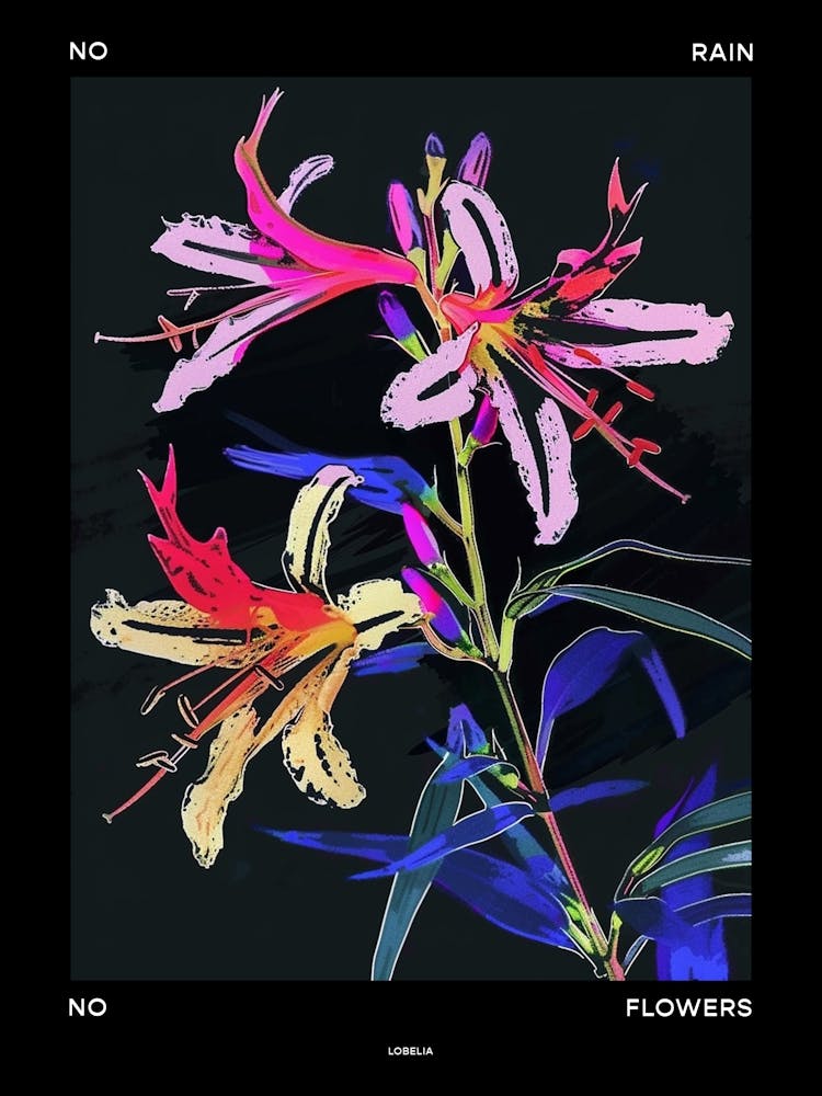 No Rain No Flowers Poster Lobelia 3