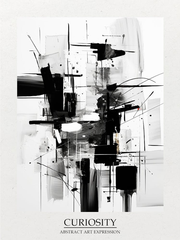 Curiosity Abstract Black And White 3 Poster