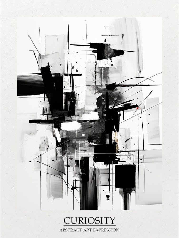 Curiosity Abstract Black And White 3 Poster