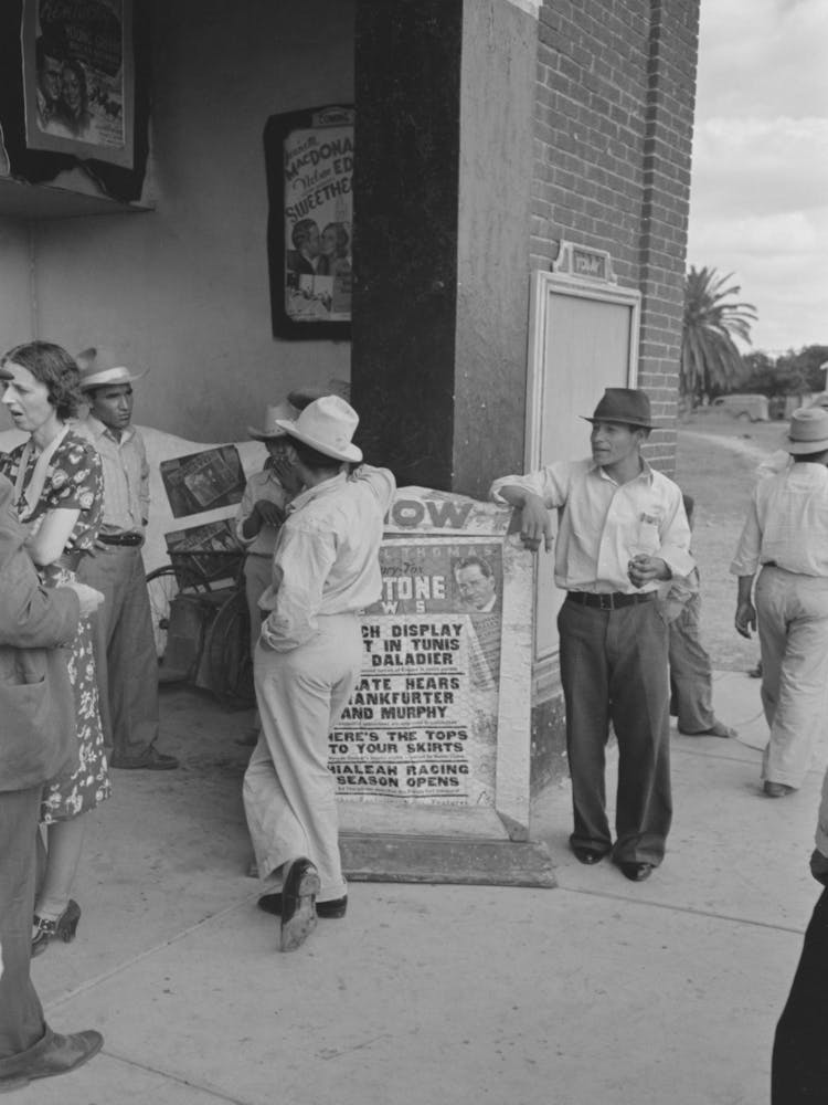 Waiting For The Movie To Open, Sunday Afternoon, Pharr, Texas By Russell Lee