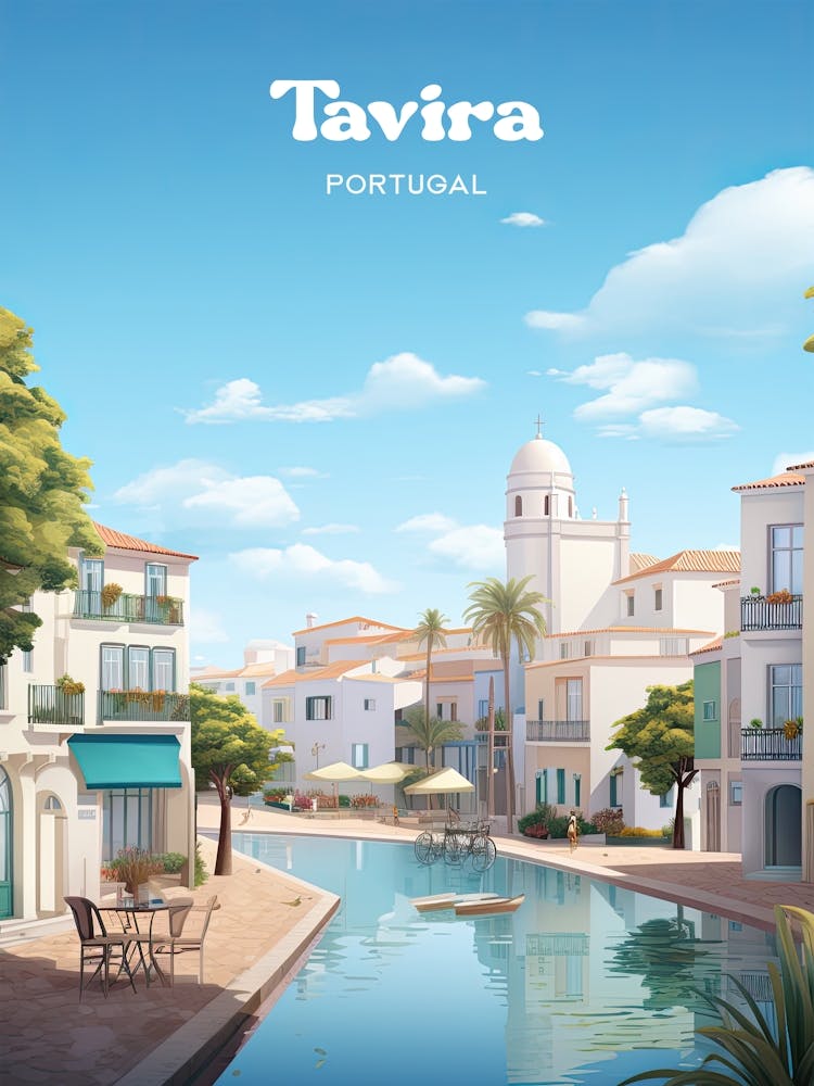 Tavira Portugal Summer Travel Art
