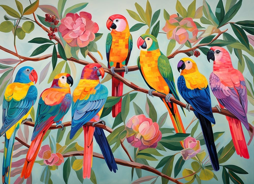 Colourful Parrot Painting 3