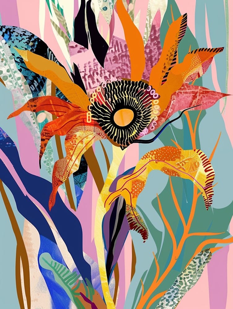 Colourful Flower Illustration Sunflower 4