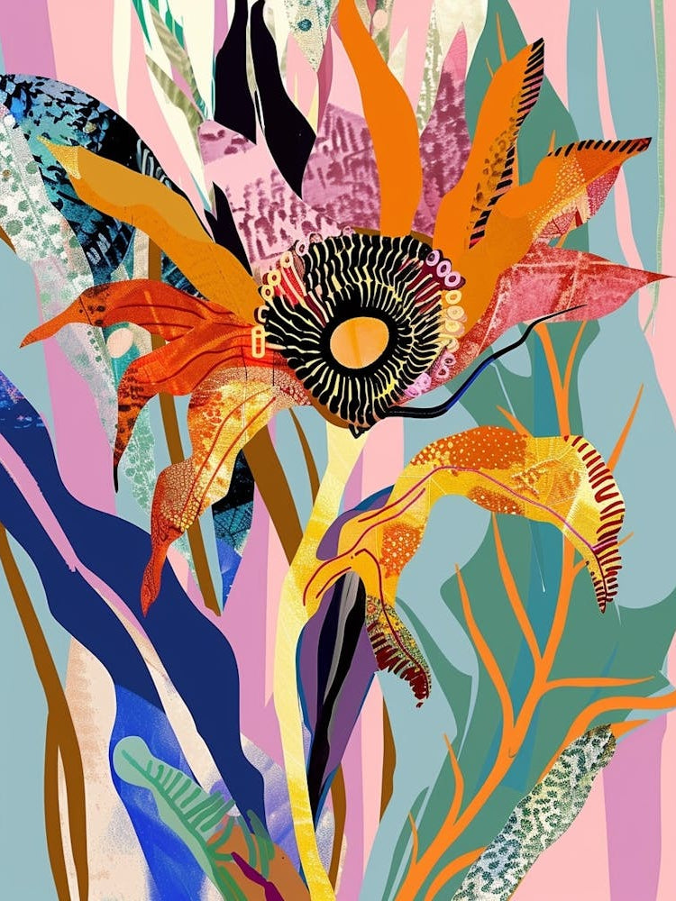 Colourful Flower Illustration Sunflower 4