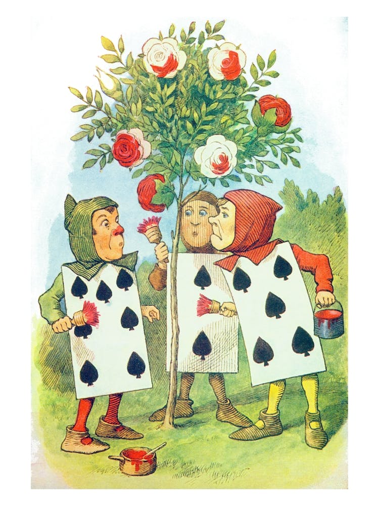 The Playing Cards Painting The Rose Bush