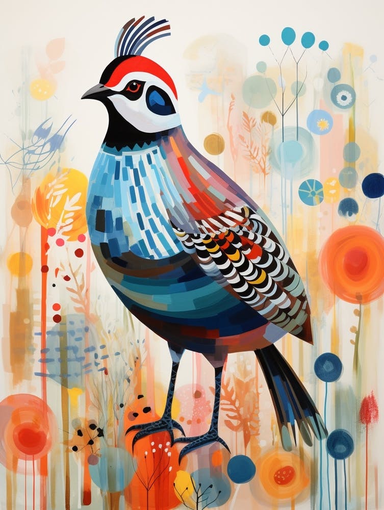 Peinture d'Oiseau Collage Partridge 3