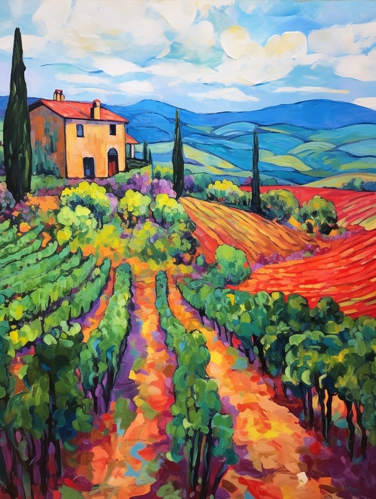 Tuscany Italy 2 Fauvist Painting