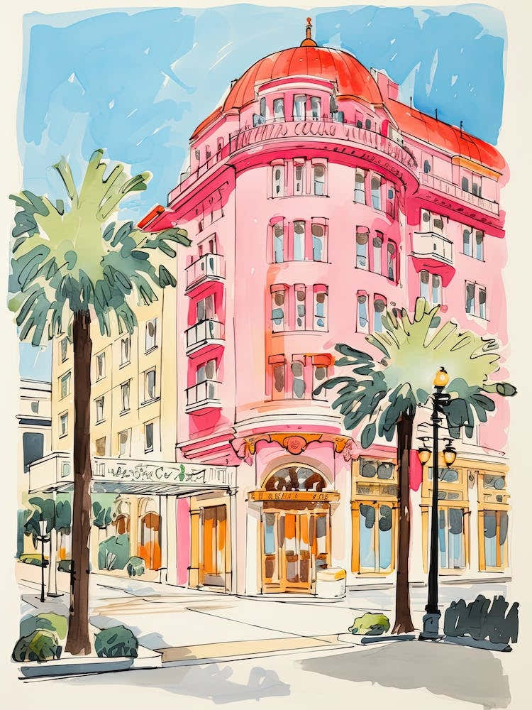 The Beverly Wilshire Beverly Hills   Beverly Hills, California   Resort Storybook Illustration 3