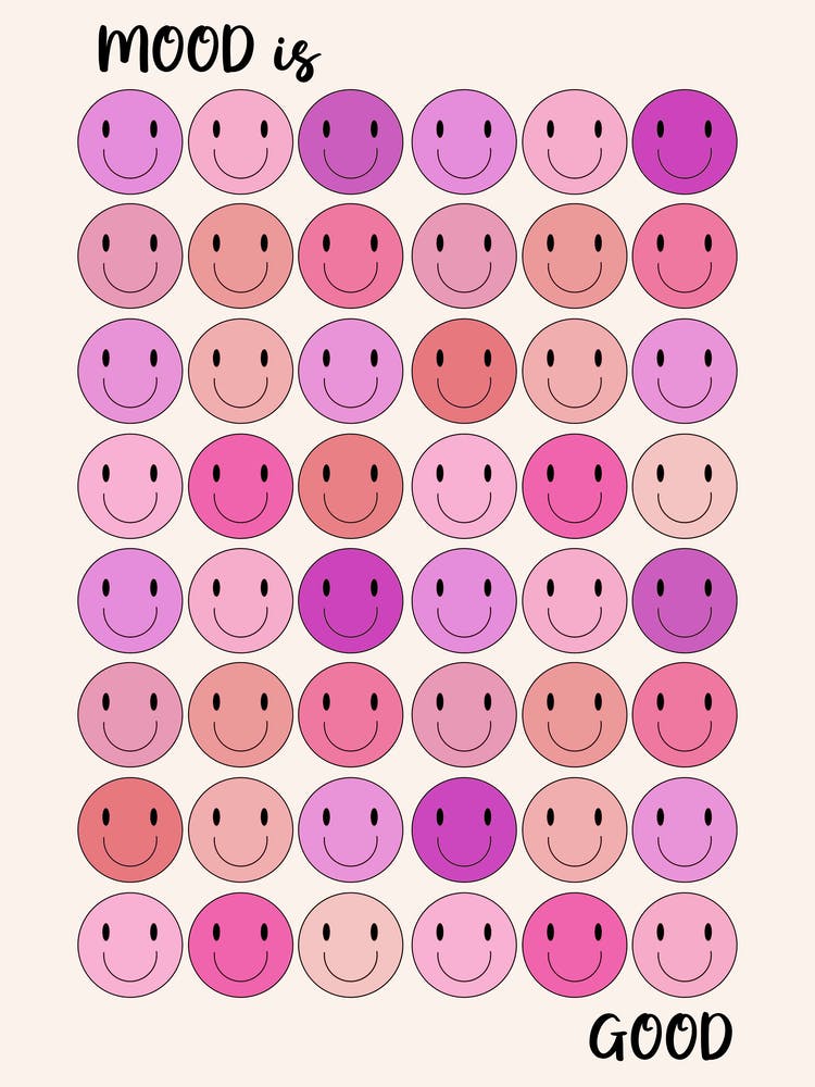 Happy Smiley Face Pink Mood