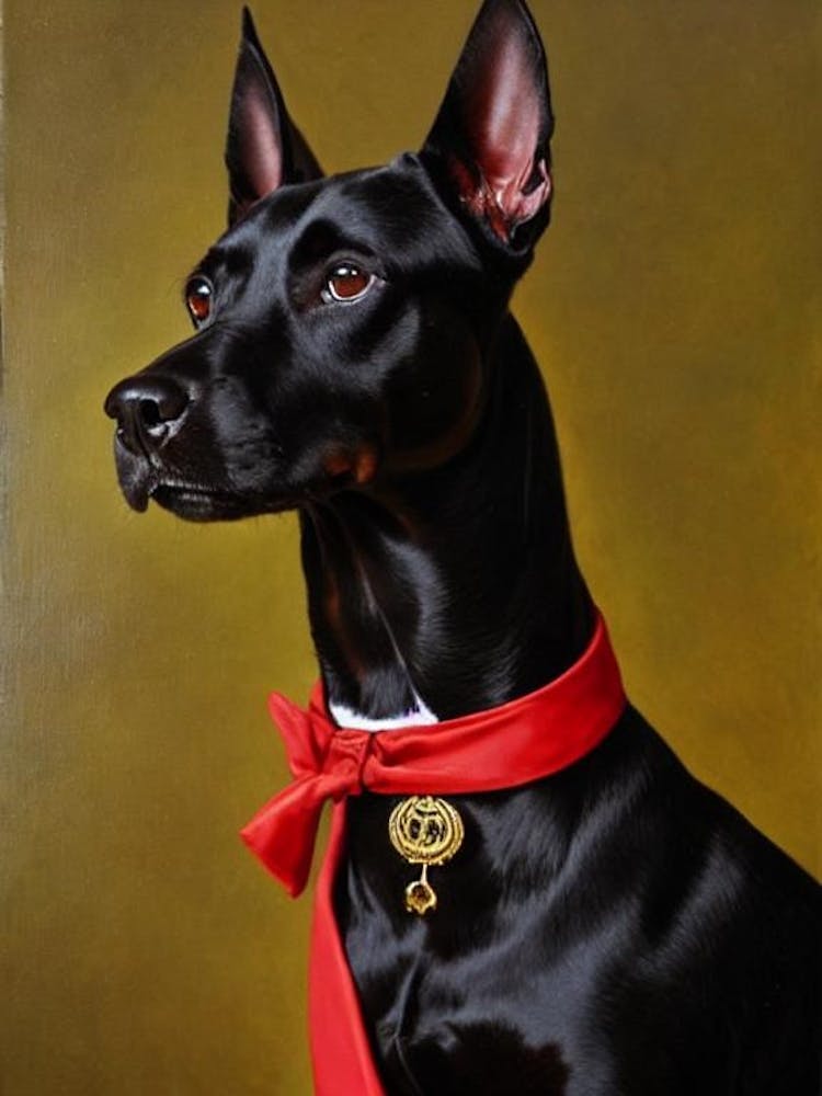 Manchester Terrier 3 Renaissance Portrait Oil Painting