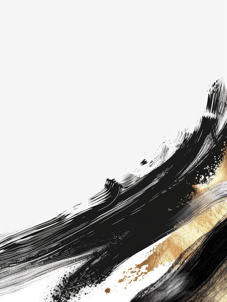 Abstract Black And Gold Brush Strokes 2