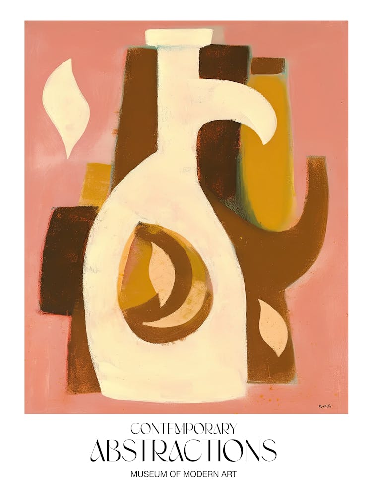 Pink Terracotta Painting Abstract 2 Exhibition Poster