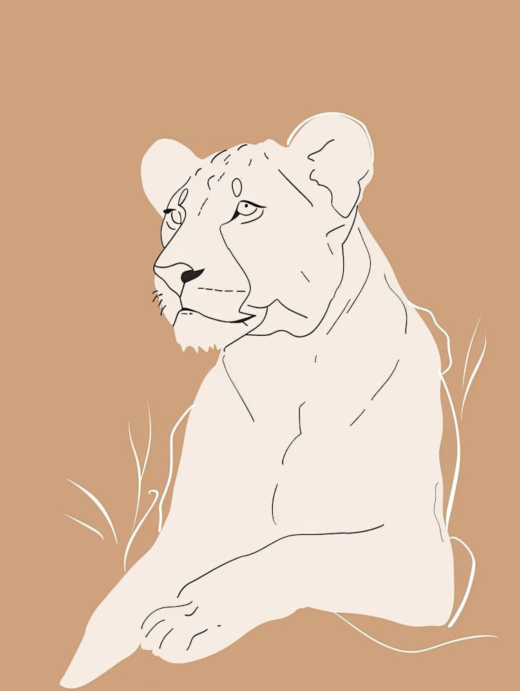 Lion - Boho, Line Art 9
