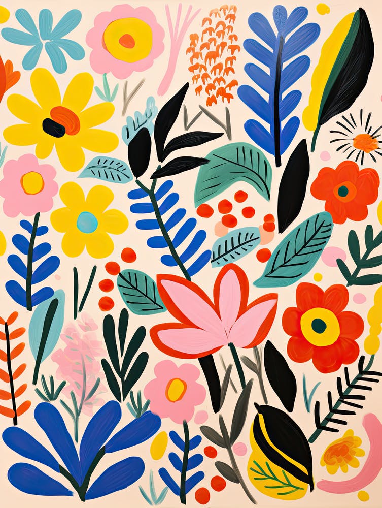 Flowers 45, Matisse style, Floral texture