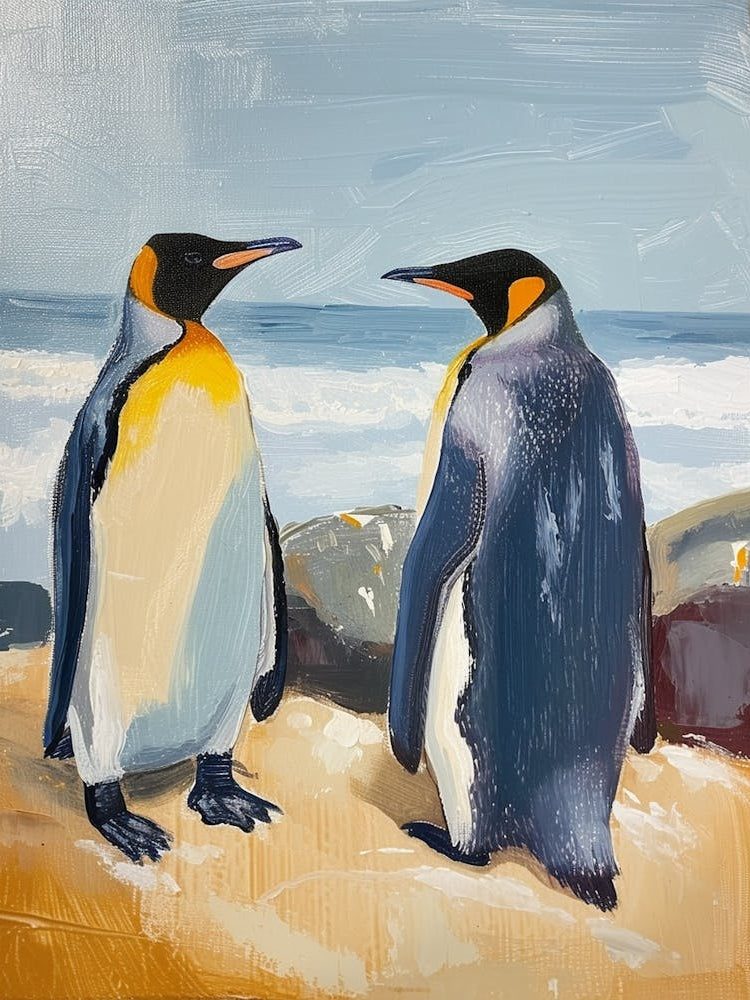 King Penguin Boulders Beach Simons Town Colour Block Painting 1