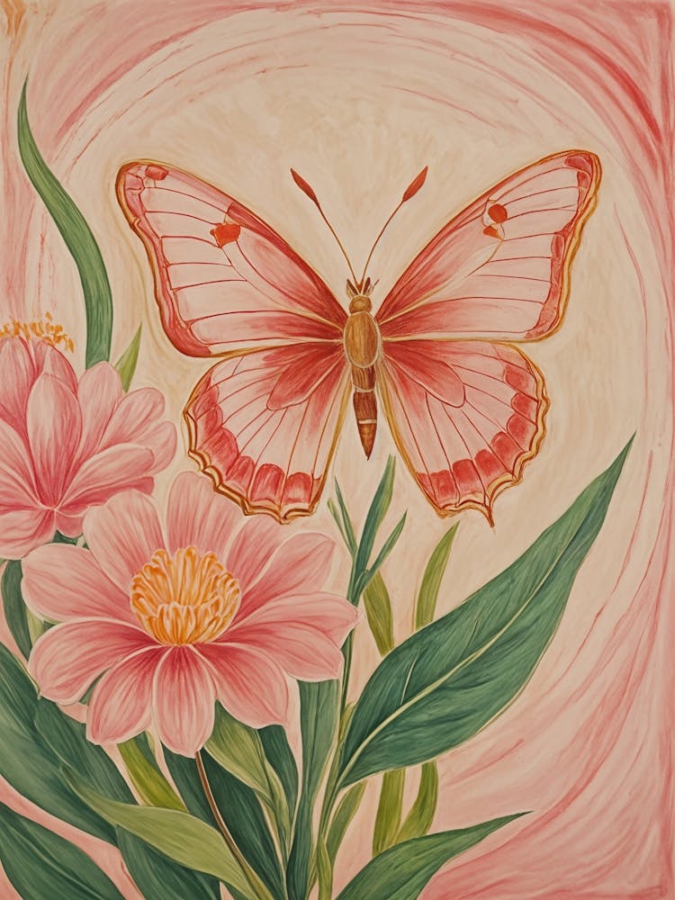 Roter Schmetterling auf Blume