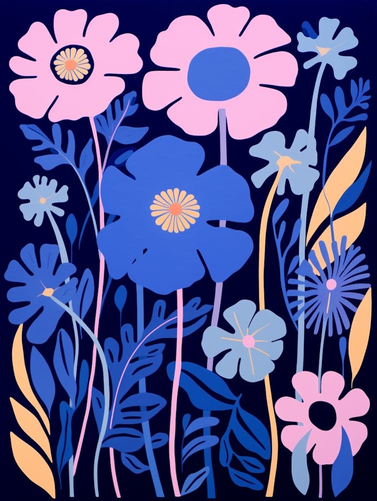 Blue Flower Illustration Cosmos 1