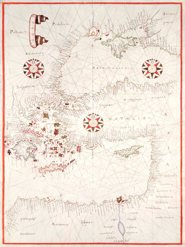 Portolan Atlas Of The Mediterranean Sea, Western Europe, And The Northwest Coast Of Africa Eastern Mediterranean