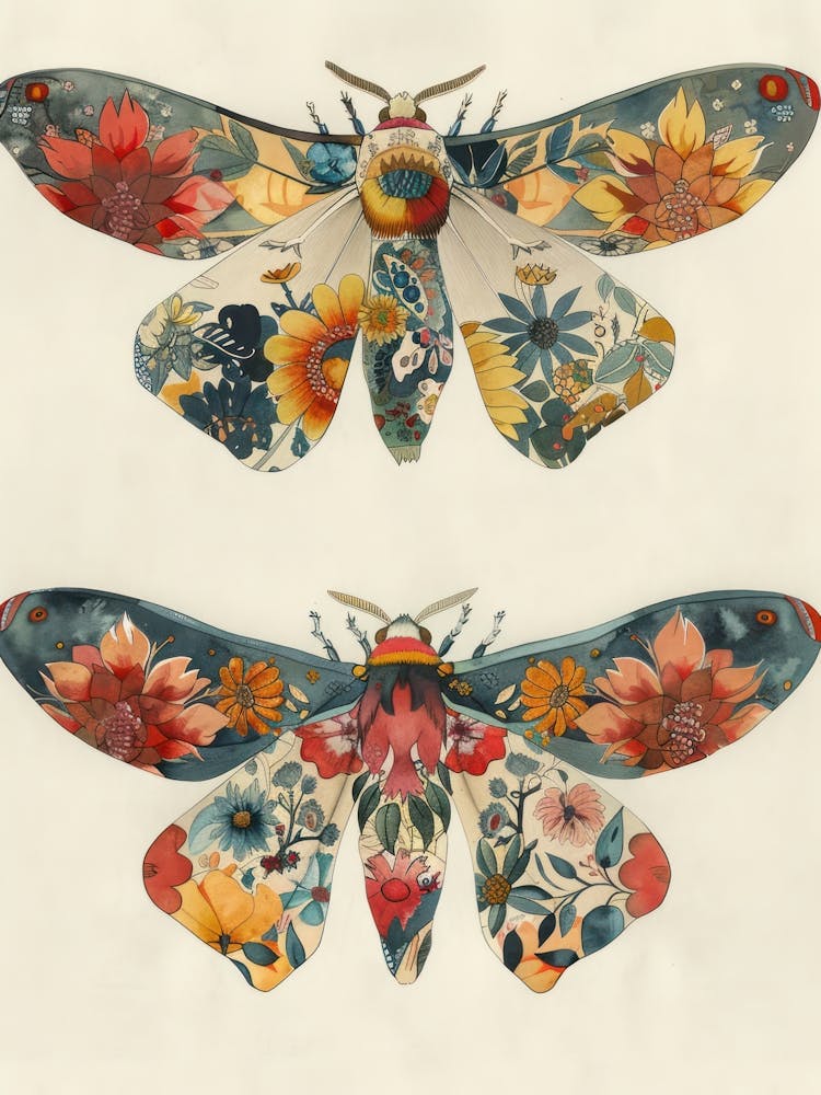 Textile Butterflies William Morris Style 10