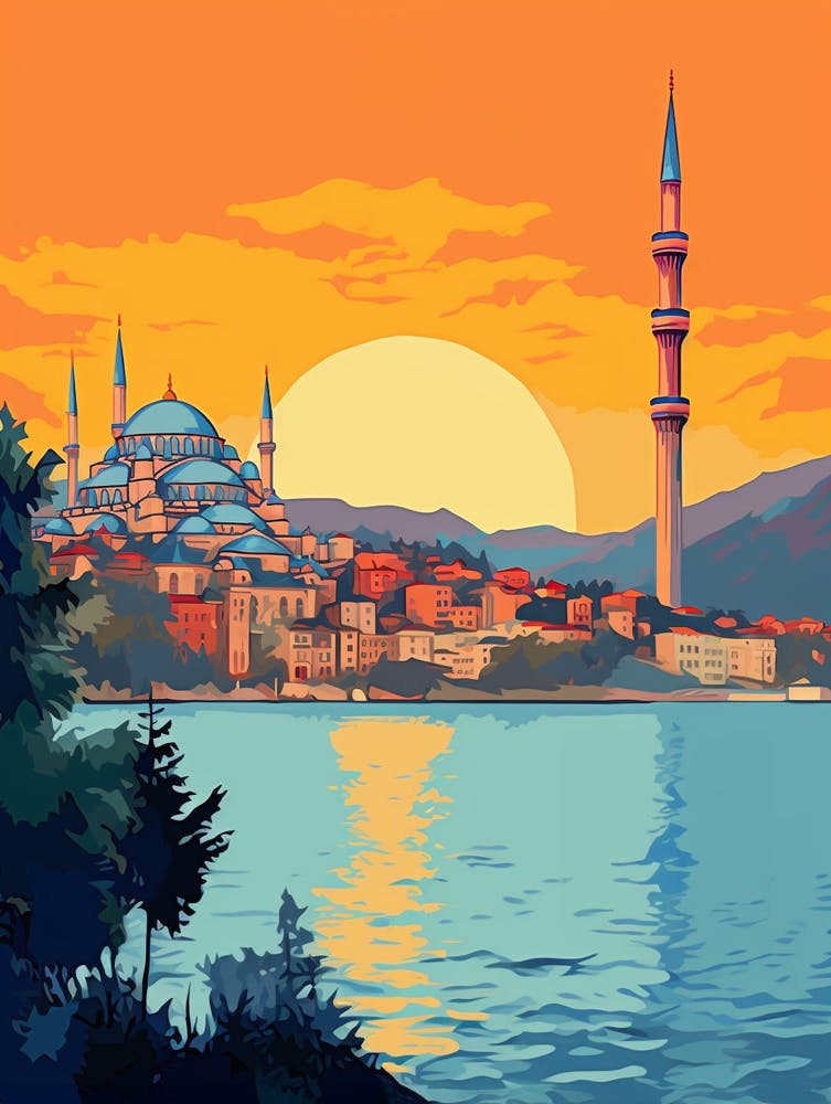 Turquie Istanbul Illustration Vintage 1