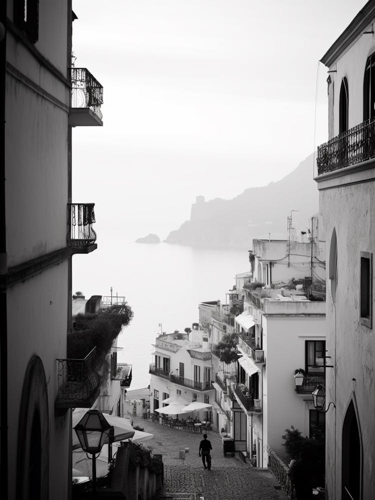 Amalfi Italy Mediterranean Black And White Photography Analogue 1